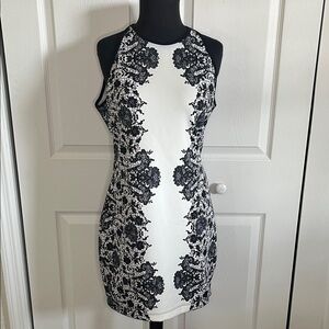 black bodycon dress mesh sleeves Lowkey Love Long Sleeve Lace Mini Dress Black main image 0